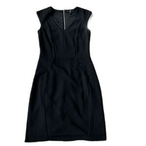 Black dress with silver zipper